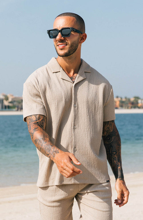 Camisa de corte relajado de Eivissa en taupe