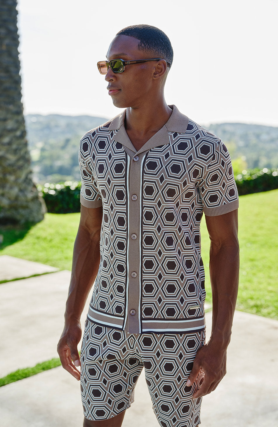 Monica Camisa de punto ajustada en beige